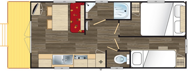 Plan de La Roulotte 2 chambres pour 4 personnes
